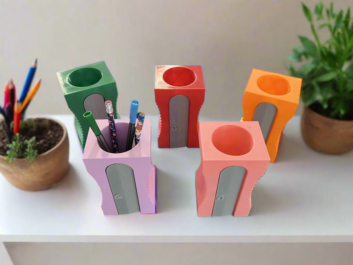 Giant Pencil Sharpener Desk Organiser, Pen and Pencil Holder, Classroom Decor, Art Class Supplies, Teacher, Student, Back to School Gift