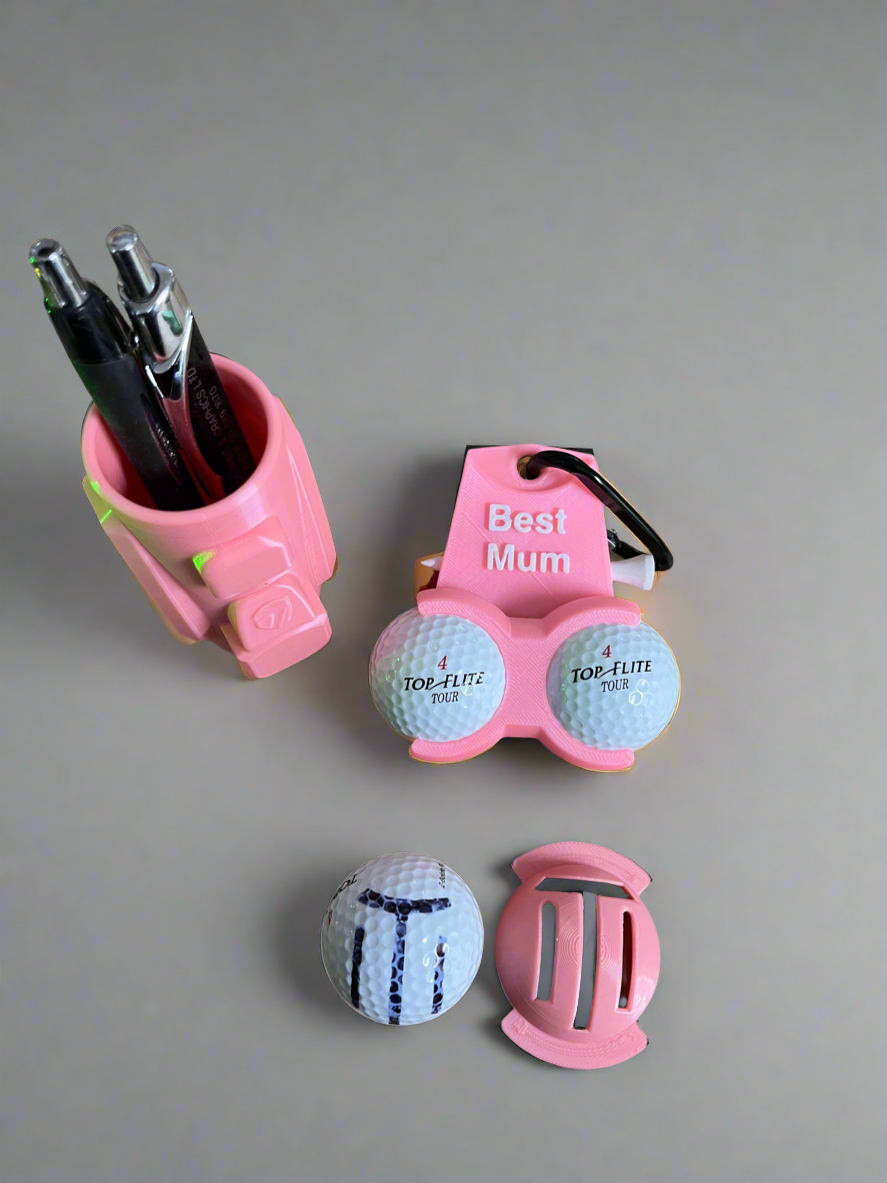 Custom Golf Gift Set – Personalised Ball Holder & Optional Add-Ons