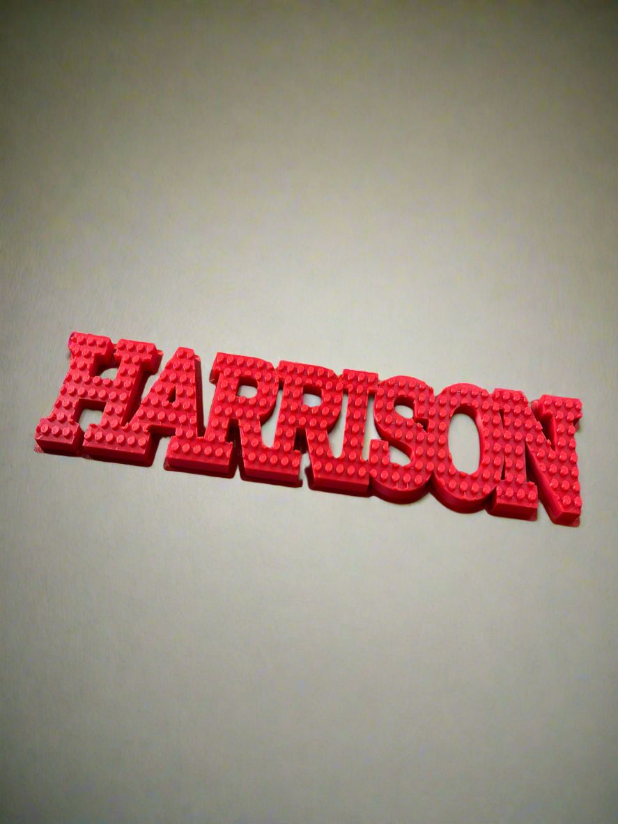 Custom Brick-Style Nameplate – Personalised 3D Printed Sign