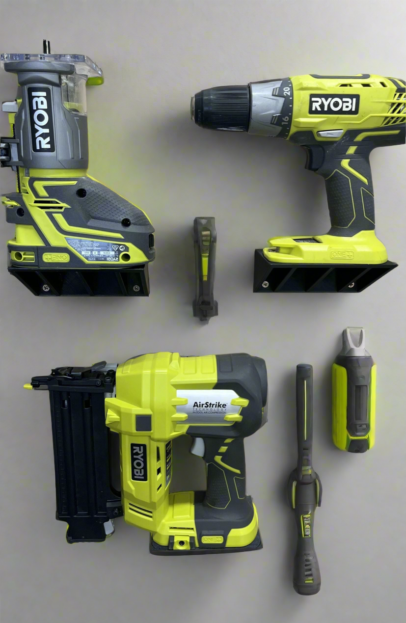 Tool Holder Compatible with Ryobi One+ 18v Tools - TWO Tool Combo