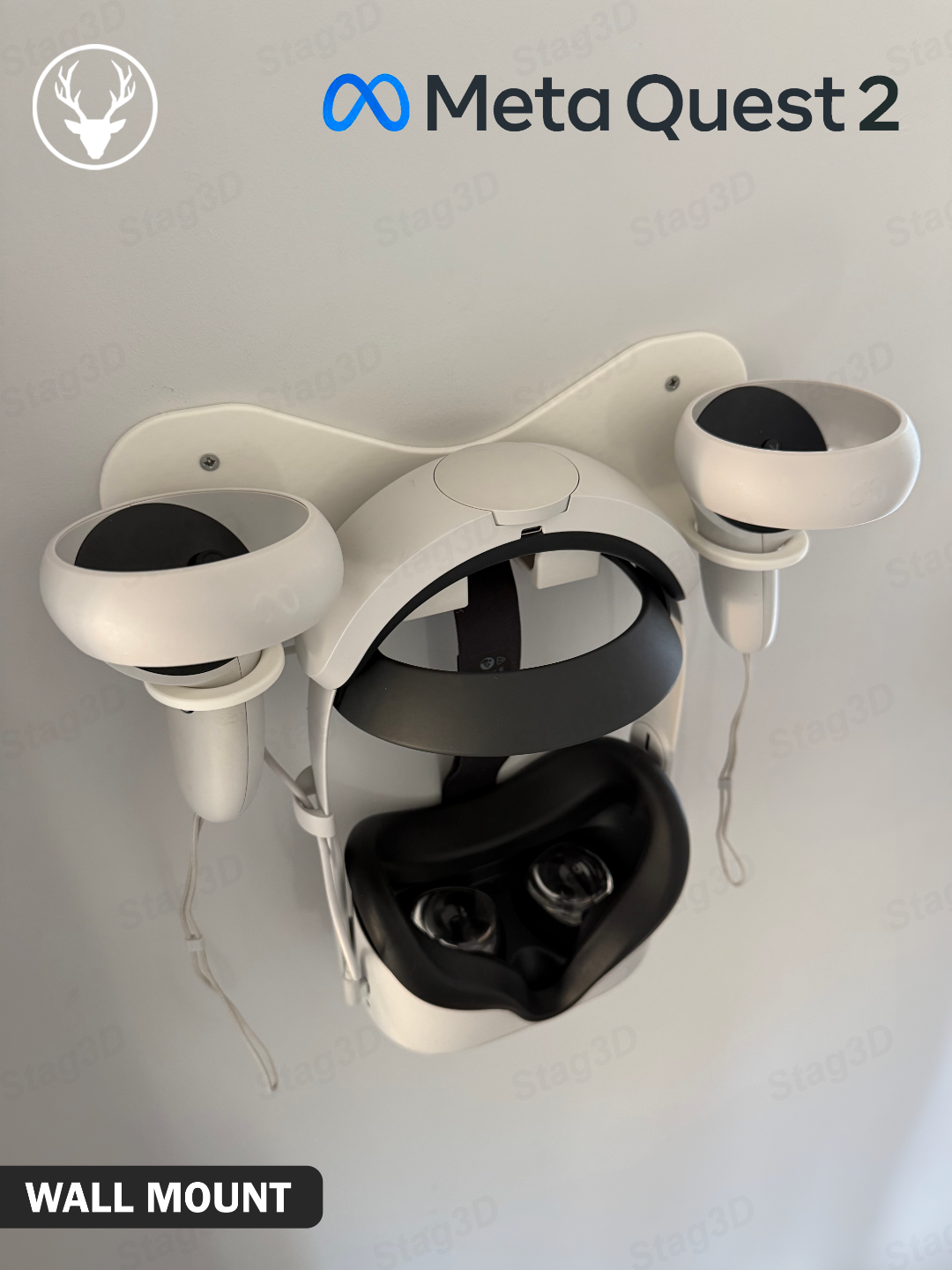 Wall Mount for Meta Quest 2 – VR Headset & Controller Holder
