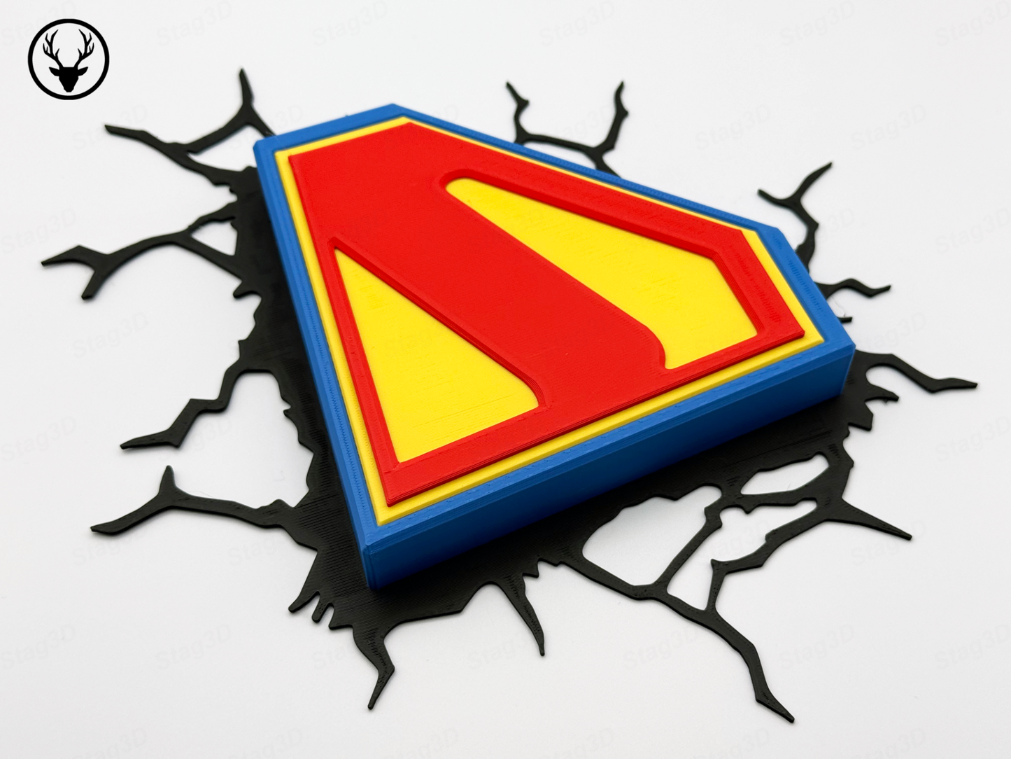 Superhero “S” Logo Wall Art – 3D Printed Wall Décor