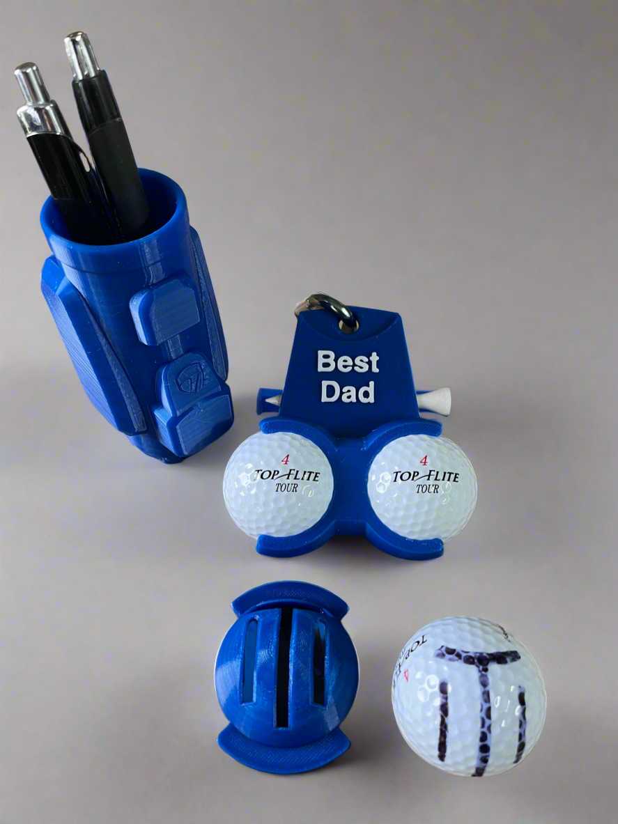 Custom Golf Gift Set – Personalised Ball Holder & Optional Add-Ons