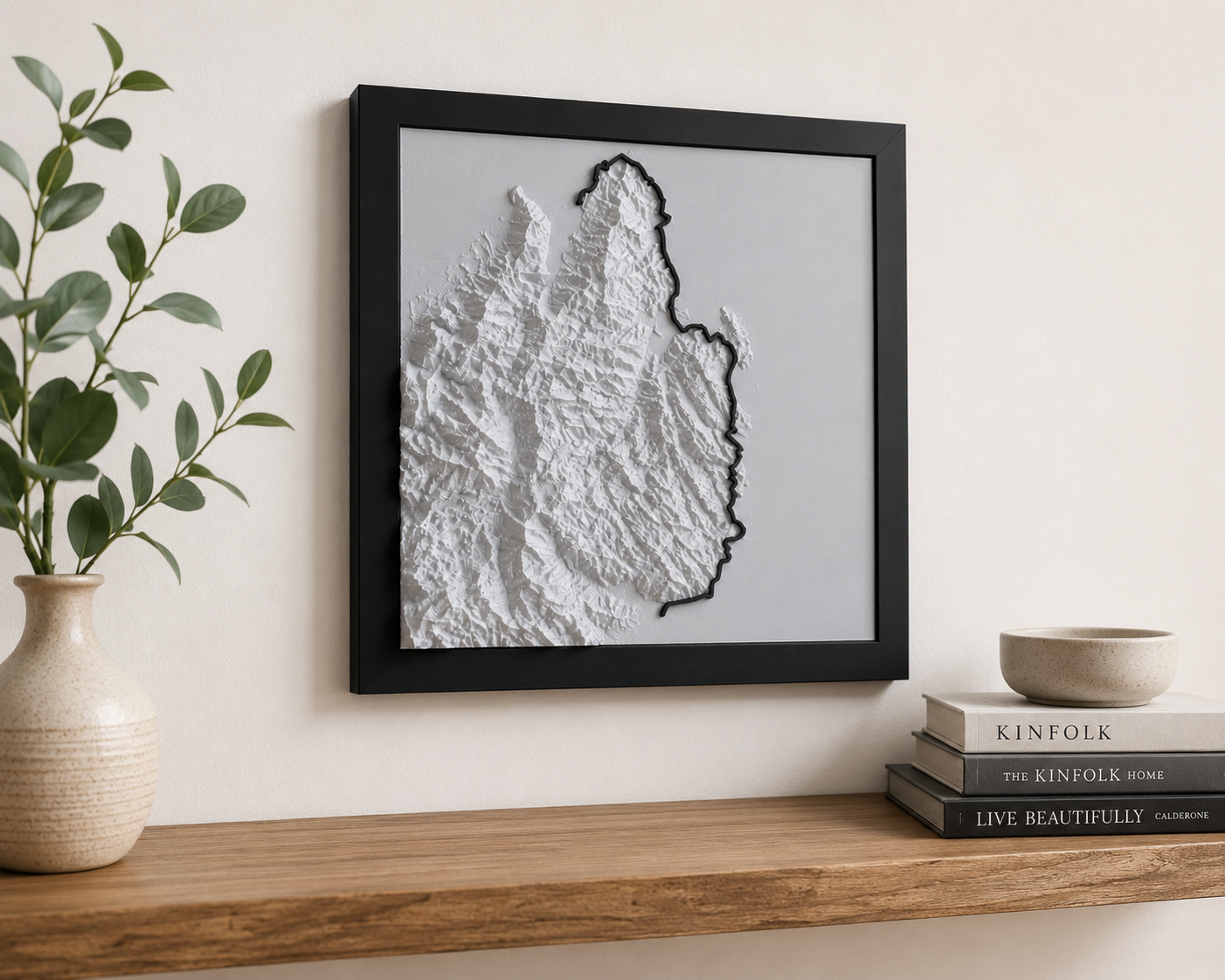 Abel Tasman terrain piece mounted on the wall