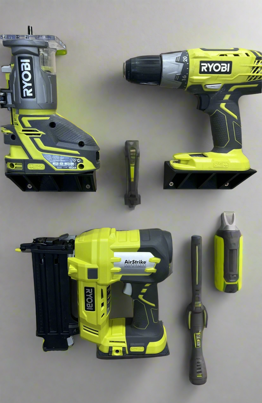 Tool Holder Compatible with Ryobi One+ 18v Tools - TWO Tool Combo