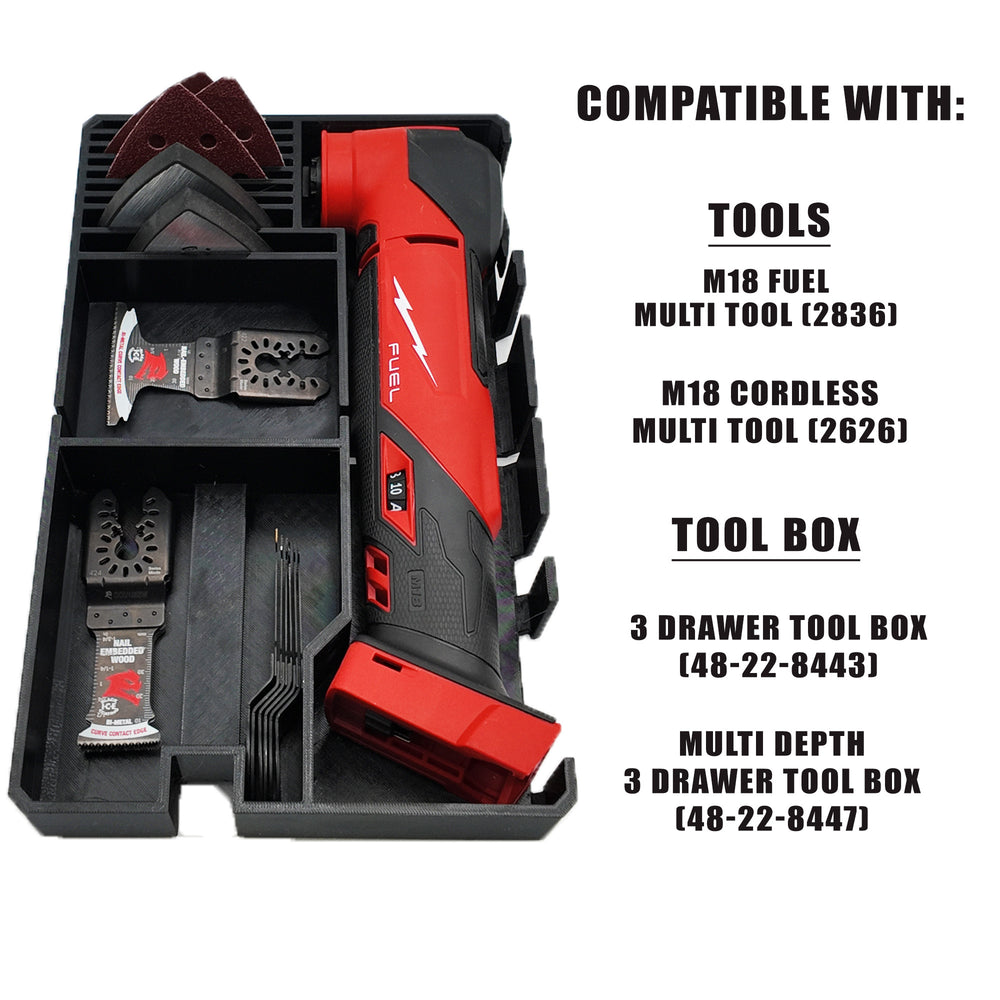 Drawer Liner for Milwaukee M18 Multi Tool and Packout 3 Drawer Tool Box