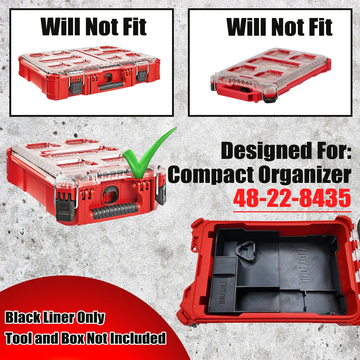 Packout Insert for M12 Fuel Jigsaw and Milwaukee Compact Organiser V2