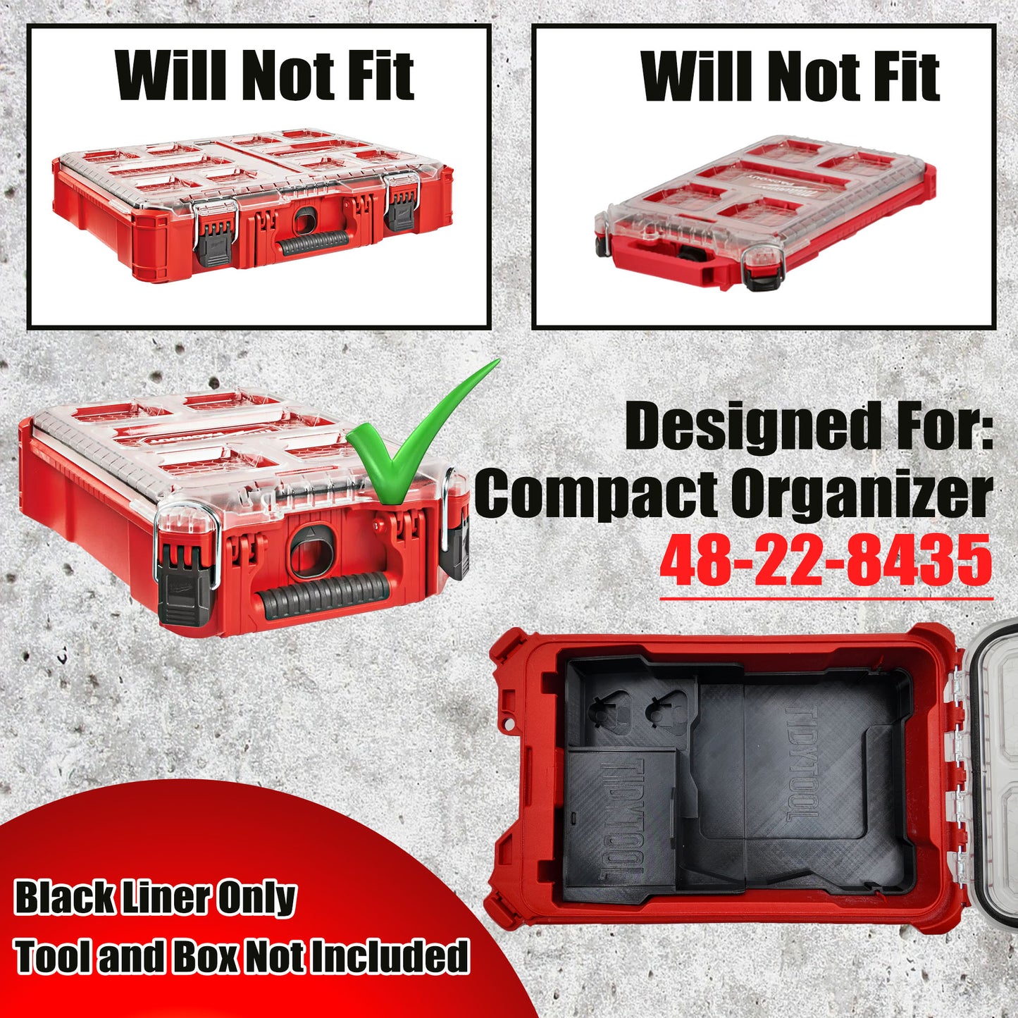 Packout Insert for M12 Crown Stapler and Milwaukee Compact Organizer