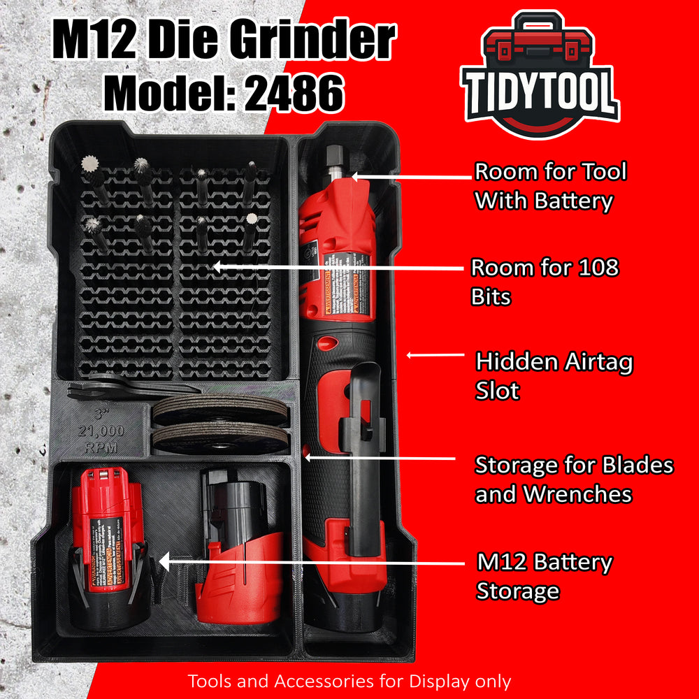 M12 Die Grinder for Milwaukee Compact Packout
