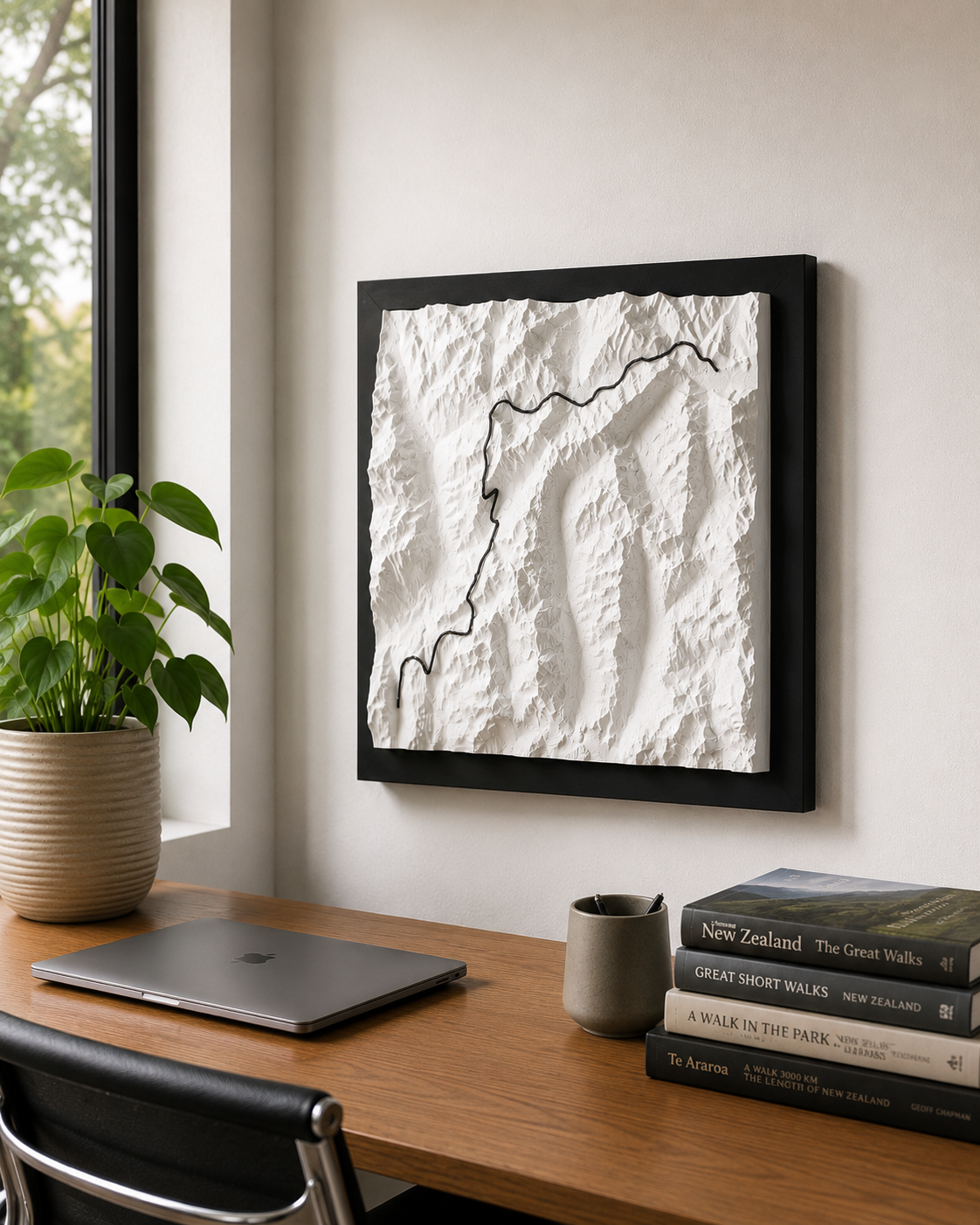 Routeburn terrain piece mounted on the wall