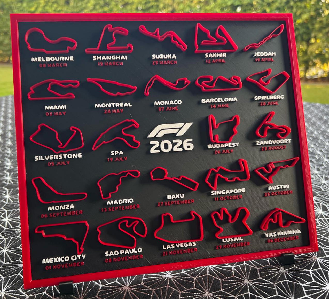 3D-Printed Formula Racing 2026 Track Calendar (Fan-Made)