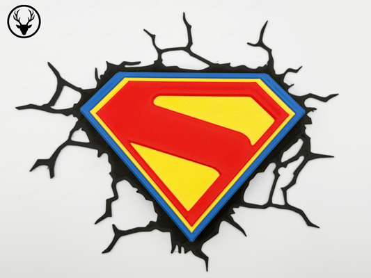 Superhero “S” Logo Wall Art – 3D Printed Wall Décor