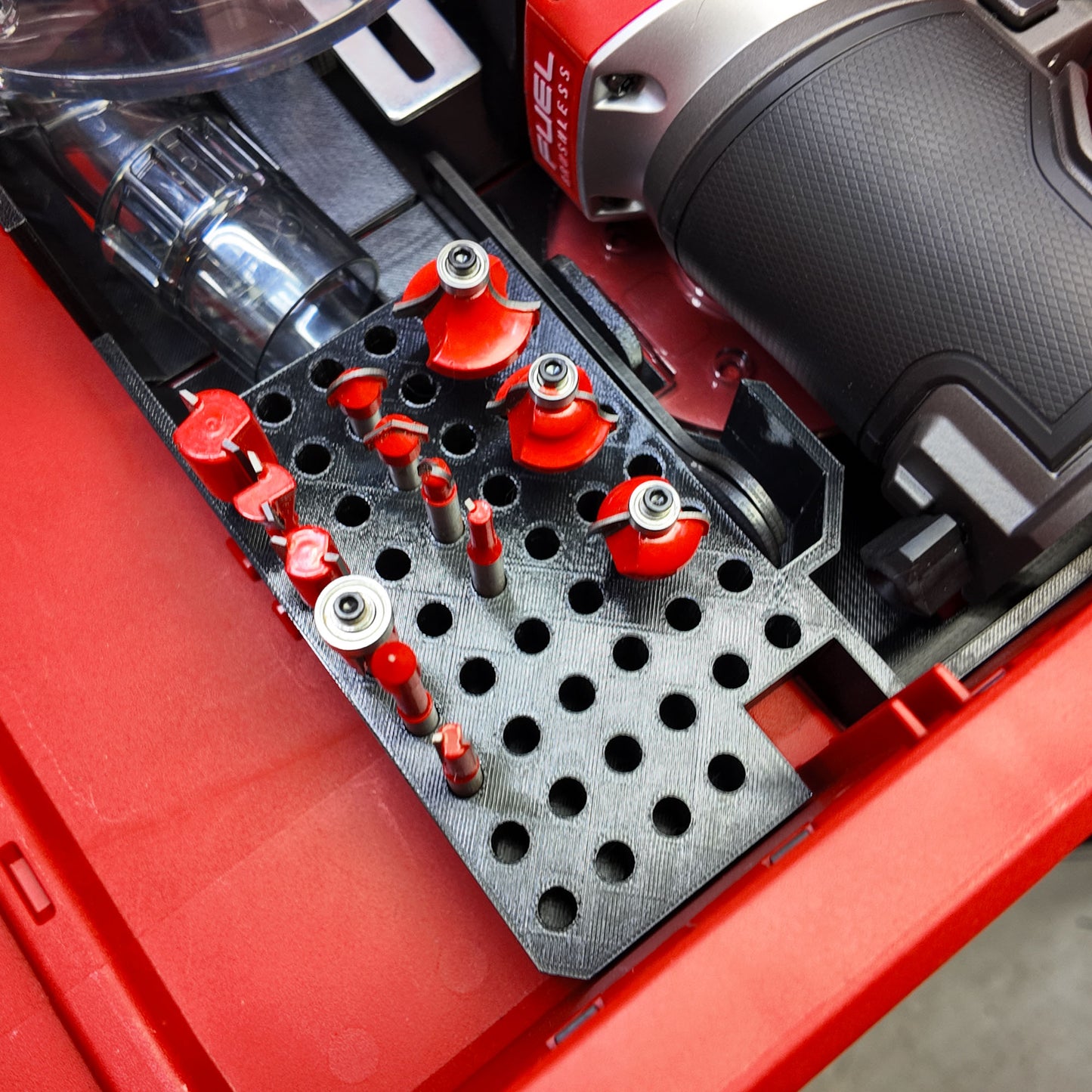 M18 Router Organiser for Milwaukee Packout 2 & 3 Drawer Tool Boxes