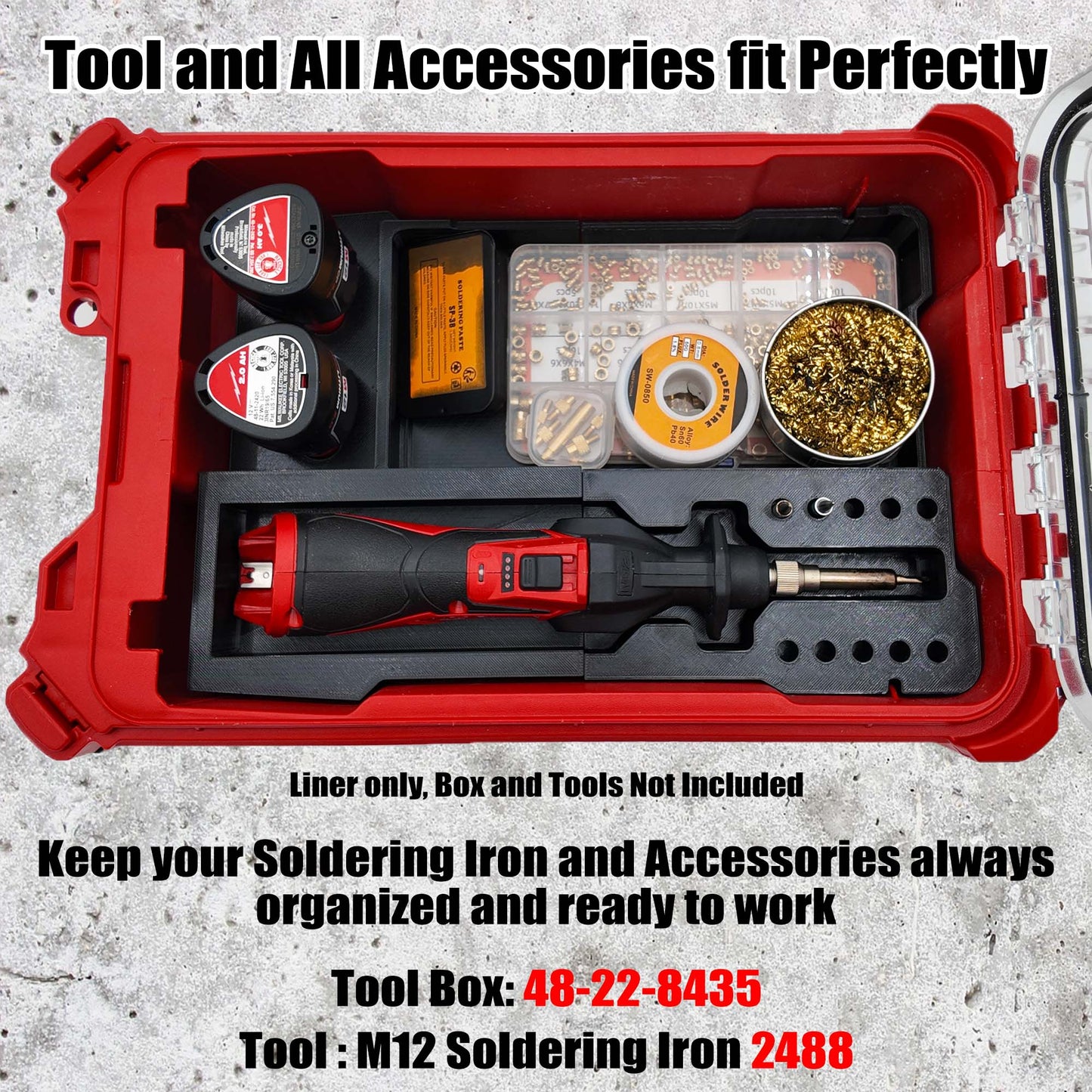 M12 Soldering Iron Organiser for Milwaukee Compact Packout