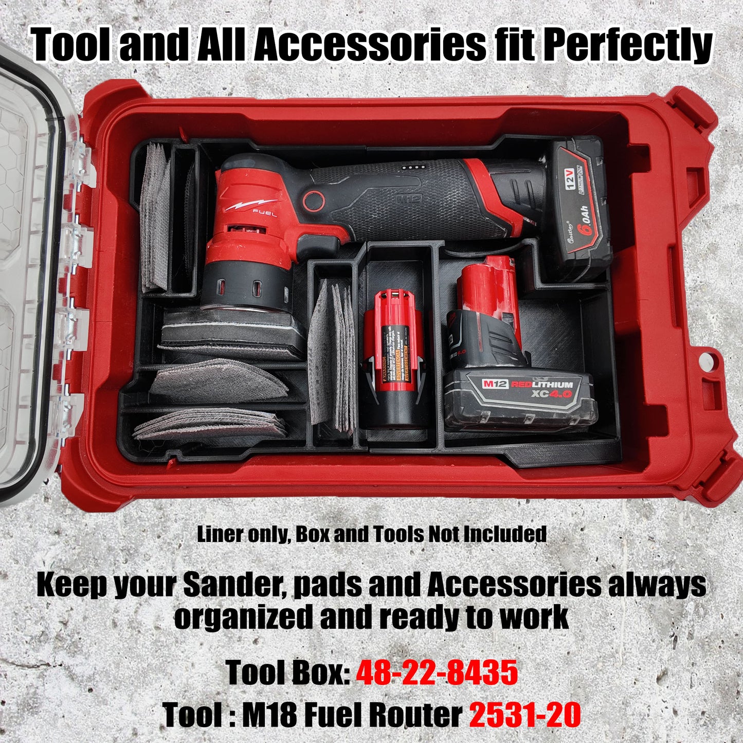 Packout Insert for M12 FUEL Orbital Detail Sander
