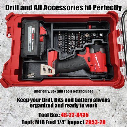 M18 Fuel 1/4" Hex Impact Driver Organiser for Milwaukee Compact Packout