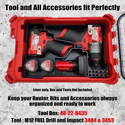 Packout Insert for M12 Fuel Drill/Driver and Impact- Milwaukee Compact Organiser V3
