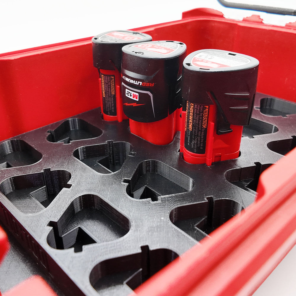 M12 Small Battery Organiser for Milwaukee Compact Packout