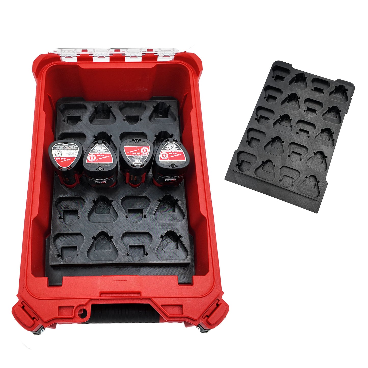 M12 Small Battery Organiser for Milwaukee Compact Packout